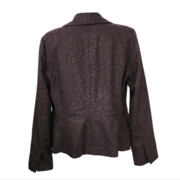 H&M Tweed Size 12 50% Wool Blazer Brown Size 12 - Picture 8 of 16